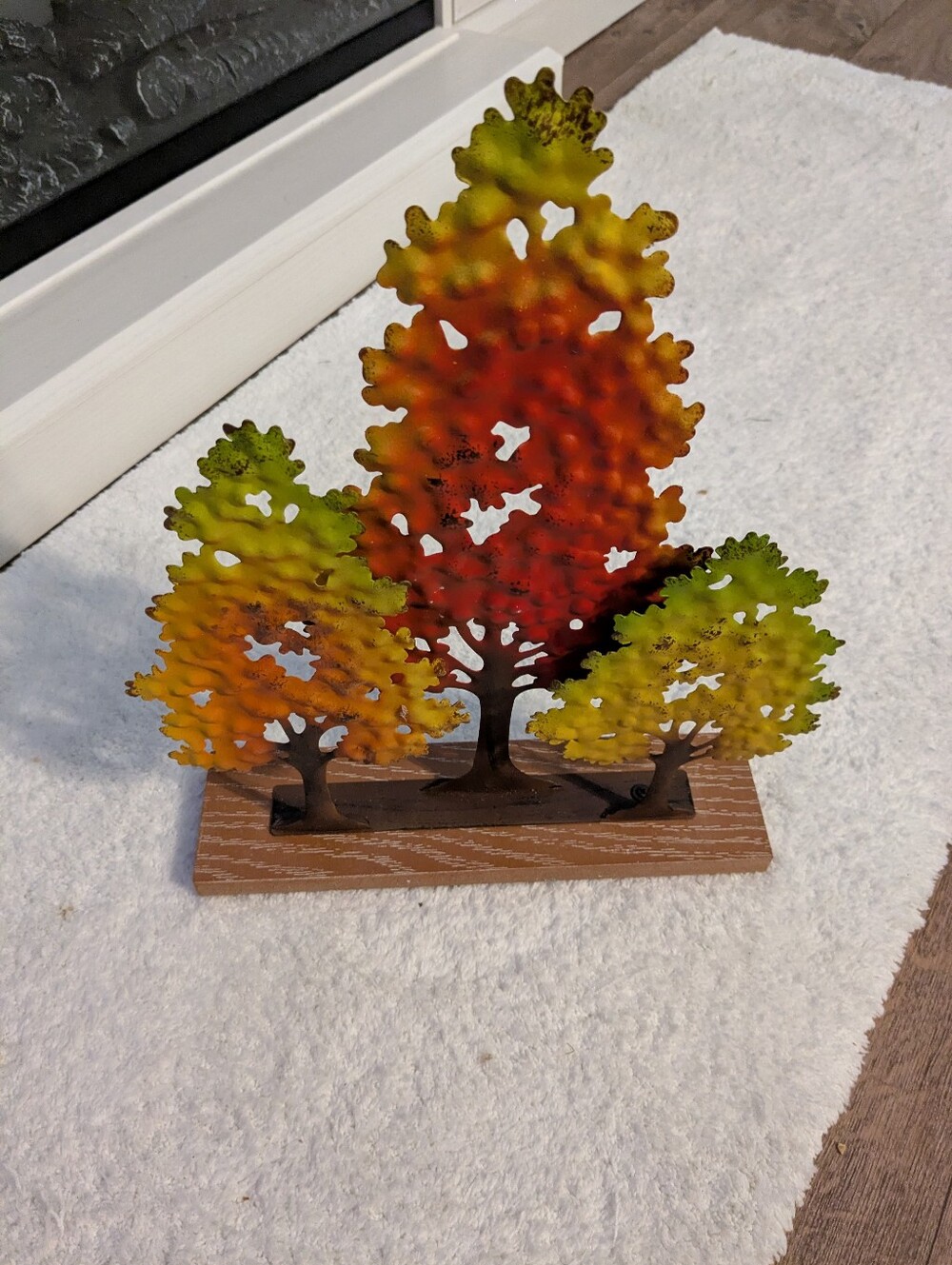 Hobby Lobby Metal Tree Trio Sculpture in Green, Orange & Yellow
